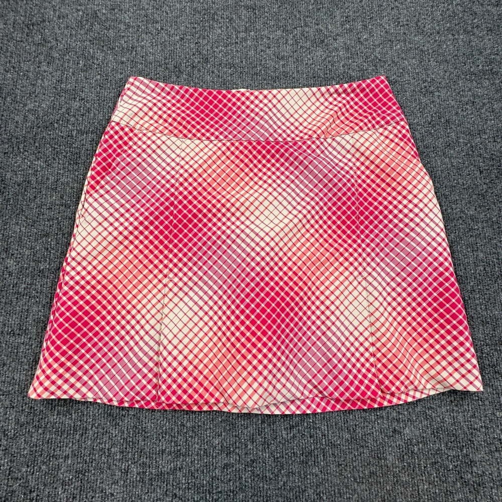 Nike Golf Skort Womens 4 Pink Plaid Dri-FIT Athletic Tennis Pickelball Skirt